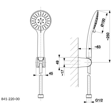 KFA Armatura 841-220-81 - Colonne de douche MOZA mat noir