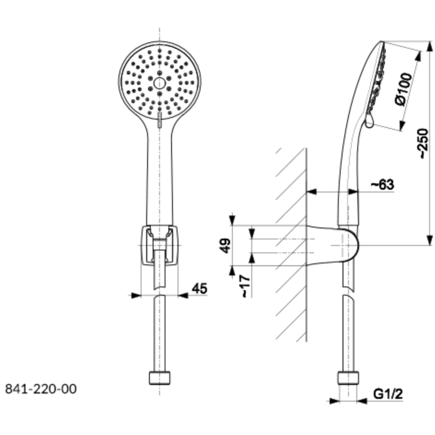 KFA Armatura 841-220-81 - Colonne de douche MOZA mat noir