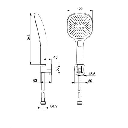 KFA Armatura 841-255-00 - Kit de douche MALAGA, finition chrome brillant