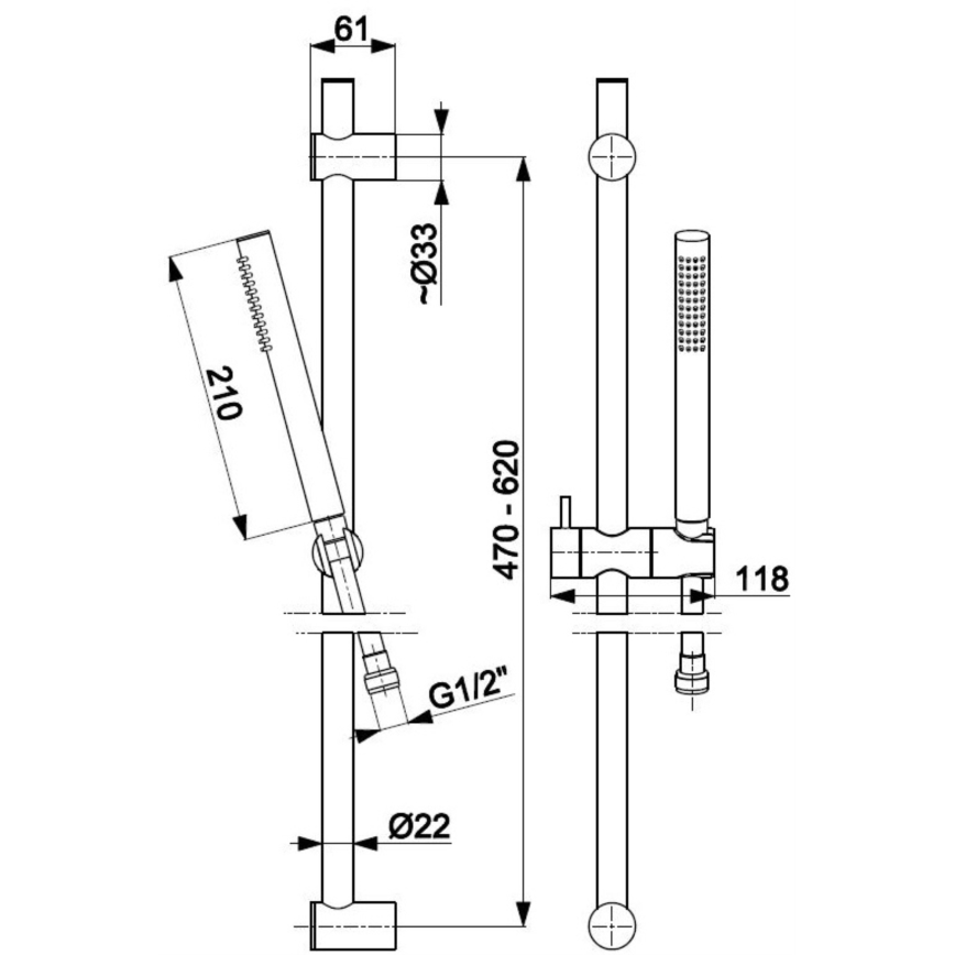 KFA Armatura 841-363-00 - Colonne de douche MOZA acier inoxydable