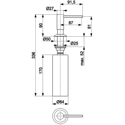 KFA Armatura 990-100-22 - Distributeur de savon encastré DUERO acier inoxydable