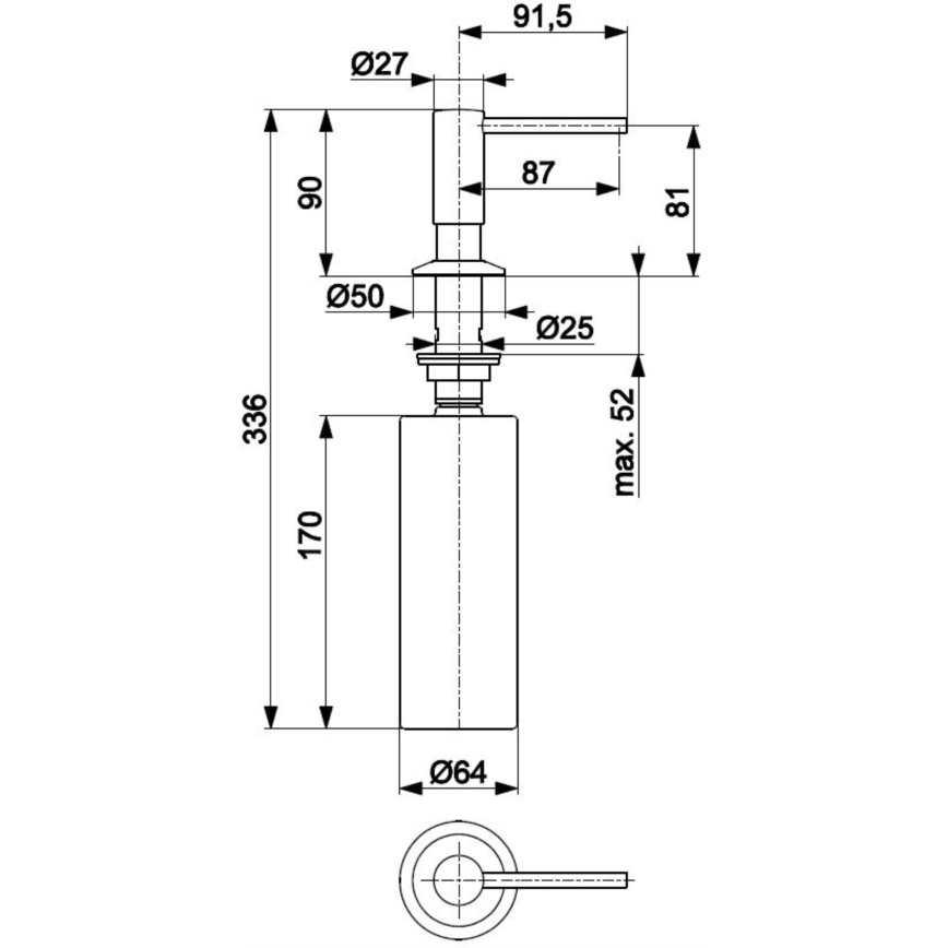 KFA Armatura 990-100-22 - Distributeur de savon encastré DUERO acier inoxydable