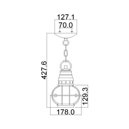 Kichler - Suspension chaîne d'extérieur BRIDGE POINT 1xE27/60W/230V IP44