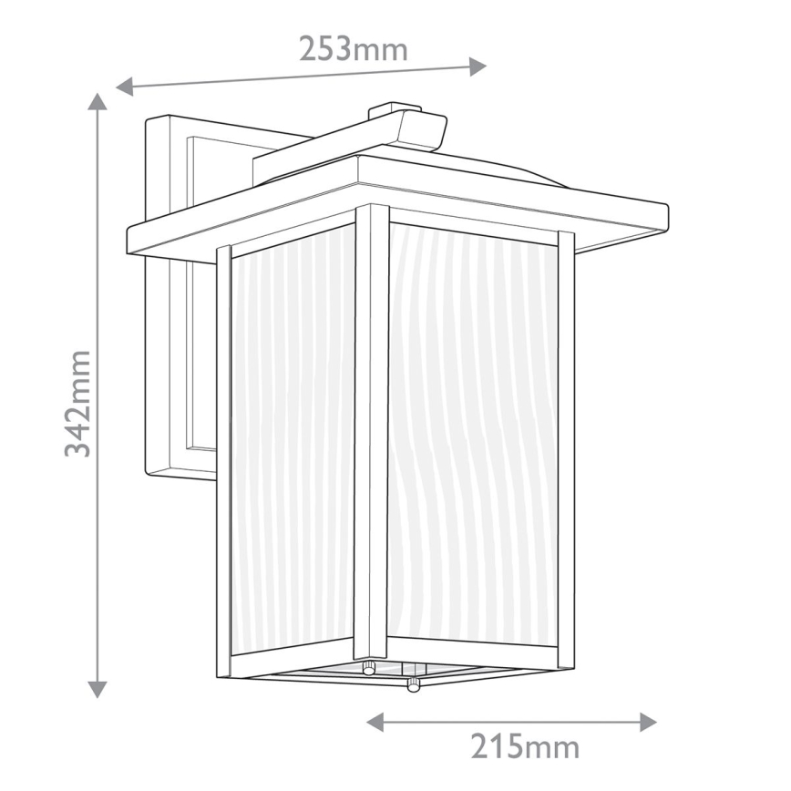 Kichler - Applique murale d'extérieur CAPPANNA M 1xE27/60W/230V IP44 noire