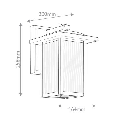 Kichler - Applique murale extérieure CAPPANNA S 1xE27/60W/230V IP44 noire