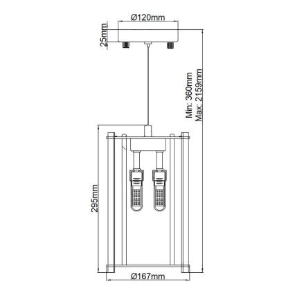 Kichler - Suspension filaire LED de salle de bain CRYSTAL SKYE 2xG9/3W/230V IP44
