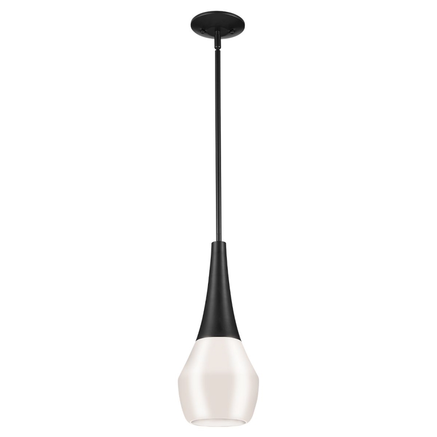 Kichler - Suspension à tige DEELA 1xE27/60W/230V Ø 17,8 cm noire