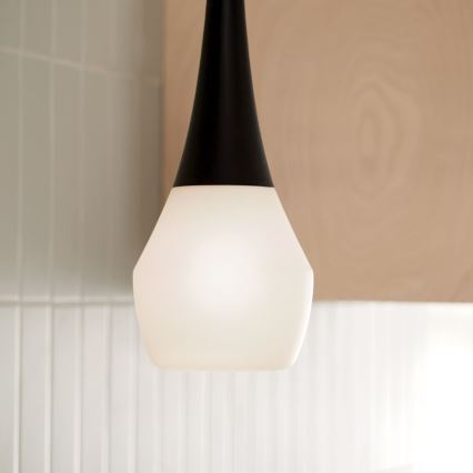 Kichler - Suspension à tige DEELA 1xE27/60W/230V Ø 17,8 cm noire