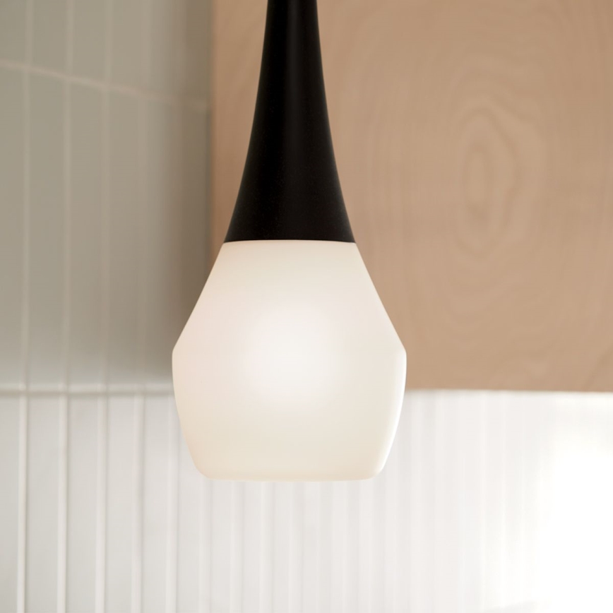 Kichler - Suspension à tige DEELA 1xE27/60W/230V Ø 17,8 cm noire