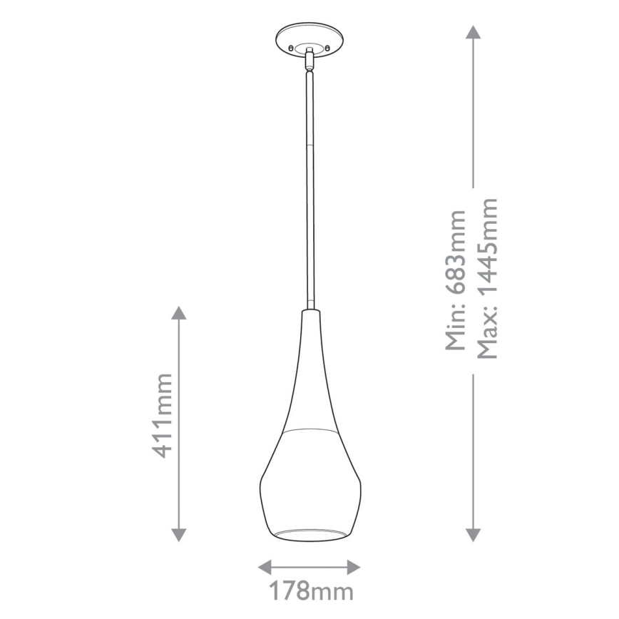 Kichler - Suspension-barre DEELA 1xE27/60W/230V d. 17,8 cm laiton