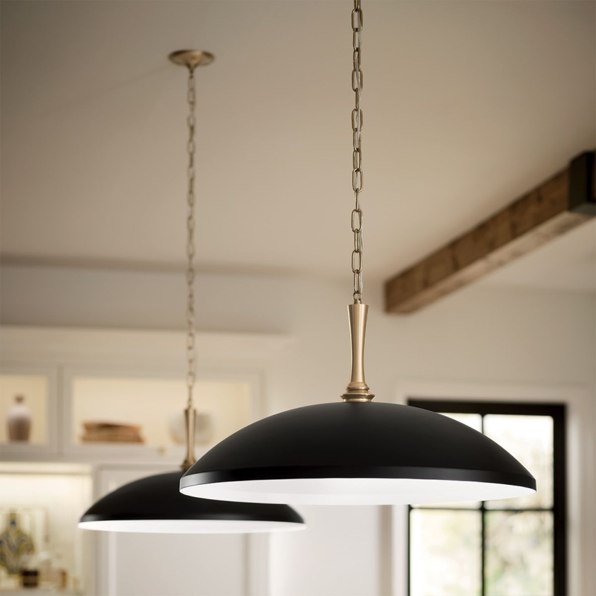 Kichler - Suspension chaîne DELAROSA 1xE27/60W/230V noir/laiton