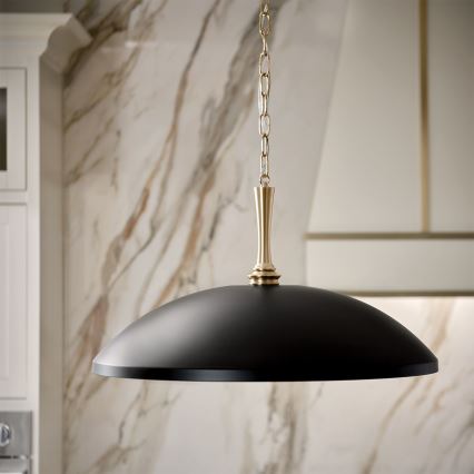 Kichler - Suspension chaîne DELAROSA 1xE27/60W/230V noir/laiton