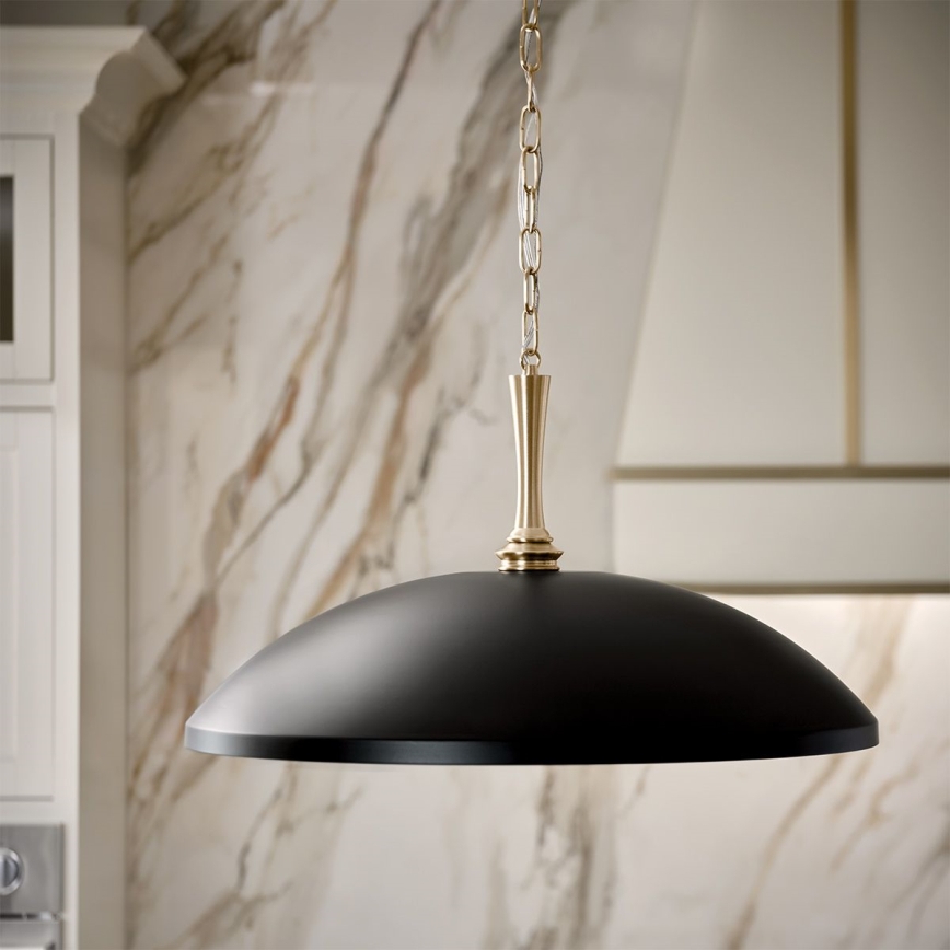 Kichler - Suspension chaîne DELAROSA 1xE27/60W/230V noir/laiton
