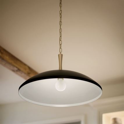 Kichler - Suspension chaîne DELAROSA 1xE27/60W/230V noir/laiton