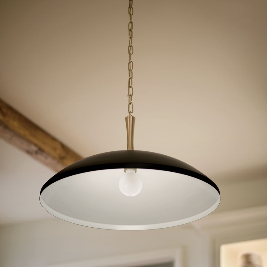 Kichler - Suspension chaîne DELAROSA 1xE27/60W/230V noir/laiton
