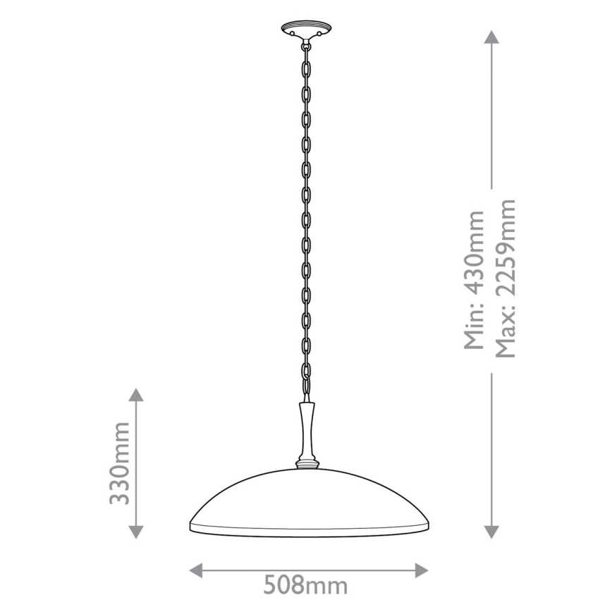 Kichler - Suspension chaîne DELAROSA 1xE27/60W/230V blanc/laiton