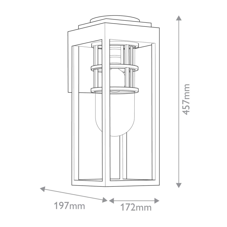 Kichler - Applique d'extérieur HONE M 1xE27/60W/230V IP44 noire