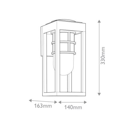 Kichler - Applique murale extérieure HONE S 1xE27/60W/230V IP44, noire