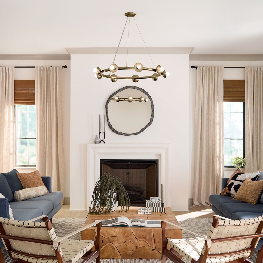 Kichler - Lustre sur câble PALTA 9xE14/40W/230V doré