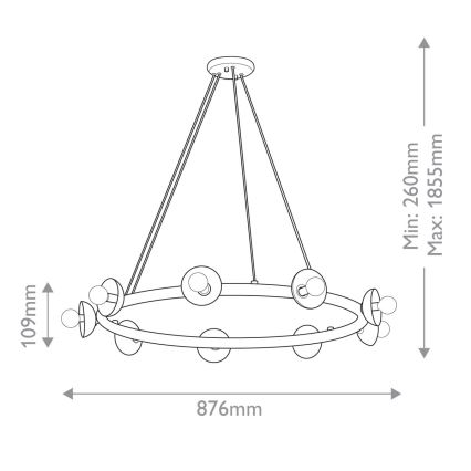 Kichler - Lustre sur câble PALTA 9xE14/40W/230V doré