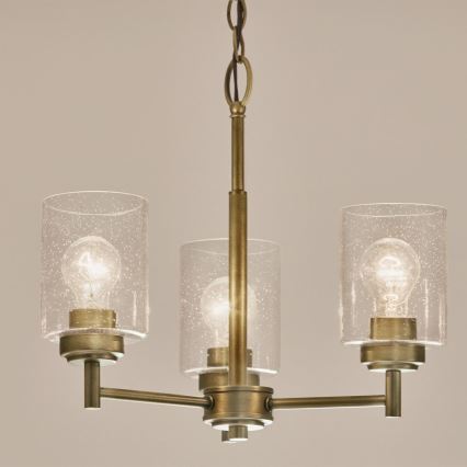 Kichler - Suspension chaîne WINSLOW 3xE27/60W/230V d. 45,8 cm laiton