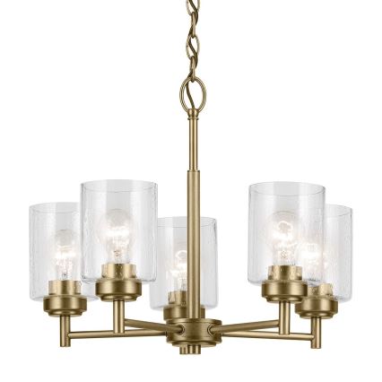 Kichler - Suspension chaîne WINSLOW 5xE27/60W/230V d. 50,2 cm laiton