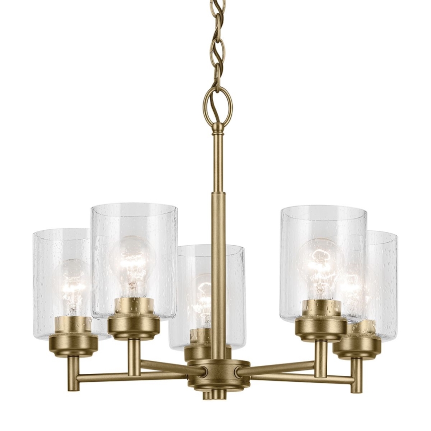 Kichler - Suspension chaîne WINSLOW 5xE27/60W/230V d. 50,2 cm laiton