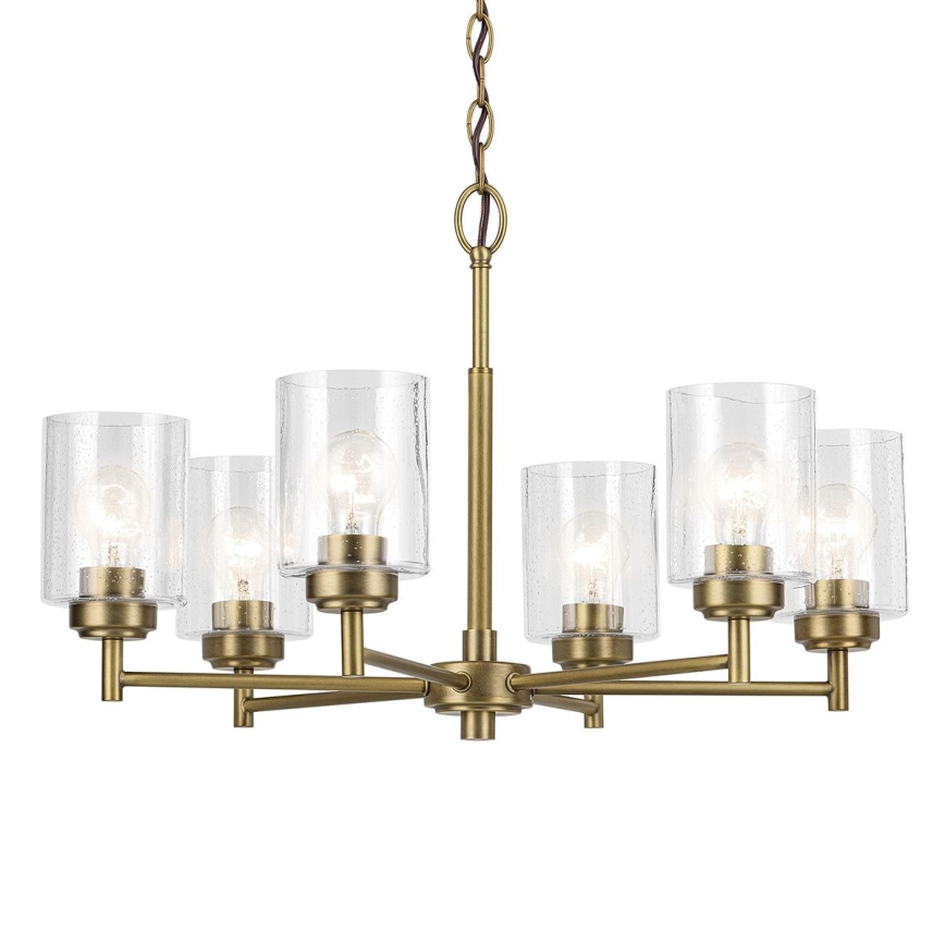 Kichler - Suspension chaîne WINSLOW 6xE27/60W/230V d. 66 cm laiton