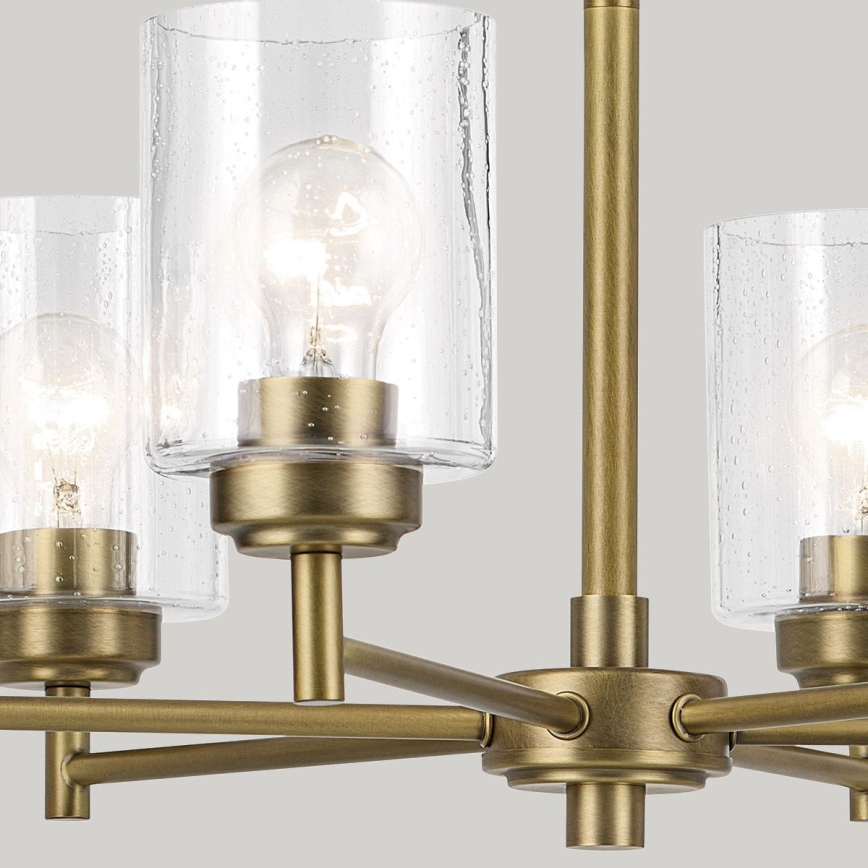 Kichler - Suspension chaîne WINSLOW 6xE27/60W/230V d. 66 cm laiton