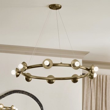 Kichler - Lustre sur câble PALTA 9xE14/40W/230V doré