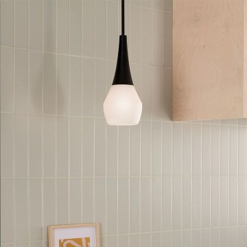 Kichler - Suspension à tige DEELA 1xE27/60W/230V Ø 17,8 cm noire