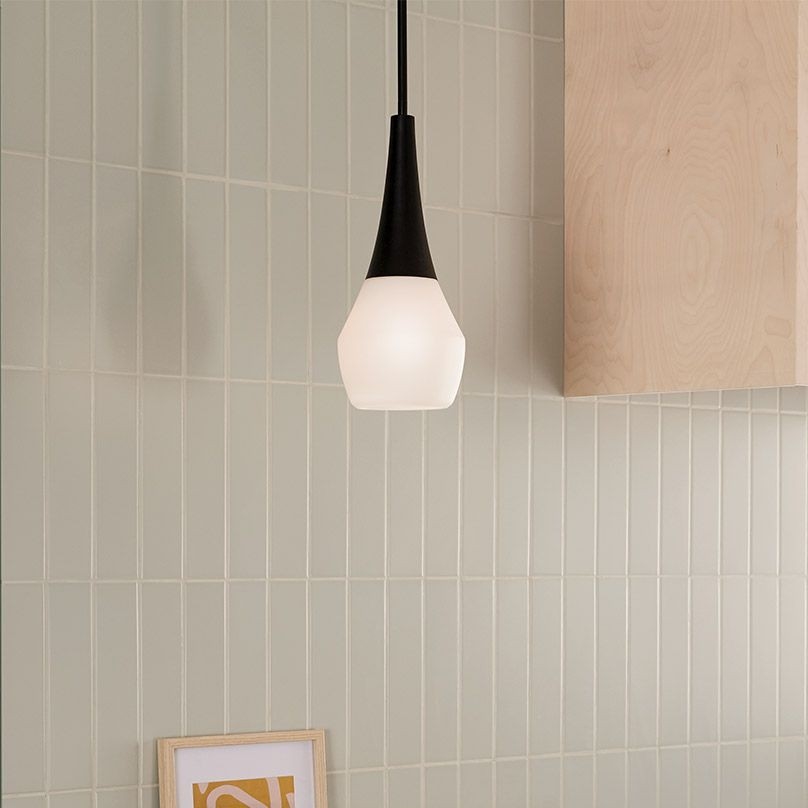 Kichler - Suspension à tige DEELA 1xE27/60W/230V Ø 17,8 cm noire
