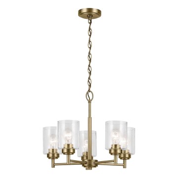 Kichler - Suspension chaîne WINSLOW 5xE27/60W/230V d. 50,2 cm laiton