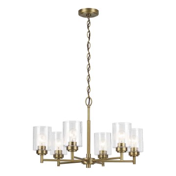 Kichler - Suspension chaîne WINSLOW 6xE27/60W/230V d. 66 cm laiton