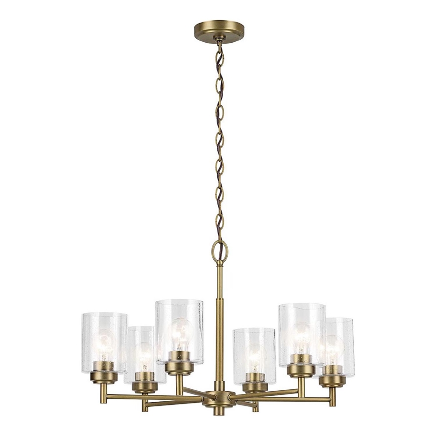 Kichler - Suspension chaîne WINSLOW 6xE27/60W/230V d. 66 cm laiton