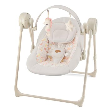 KINDERKRAFT - Balancelle musicale pour bébé SWINGEE beige 4xAAA/230V