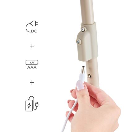 KINDERKRAFT - Balancelle musicale pour bébé SWINGEE beige 4xAAA/230V