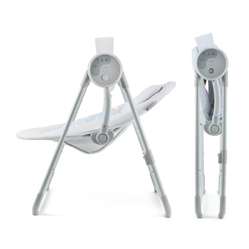 KINDERKRAFT - Balancelle pour bébé SWINGEE grise avec mélodie 4xAAA/230V