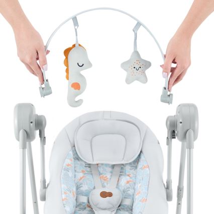 KINDERKRAFT - Balancelle pour bébé SWINGEE grise avec mélodie 4xAAA/230V