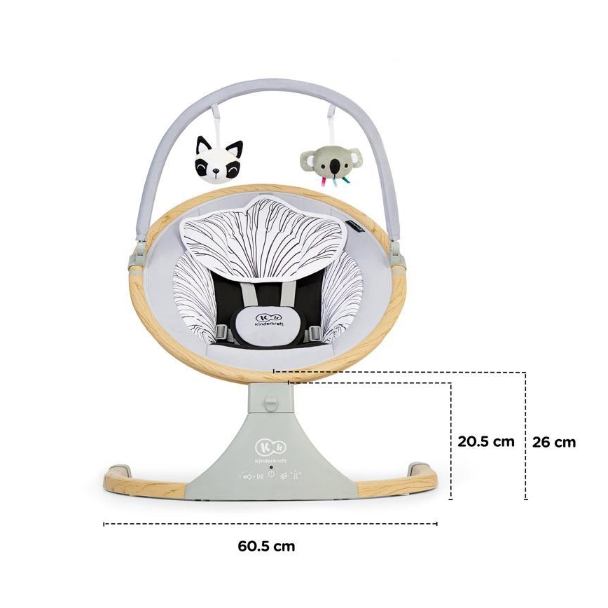 KINDERKRAFT - Balançoire vibrante pour bébé avec mélodie 2en1 LUMI