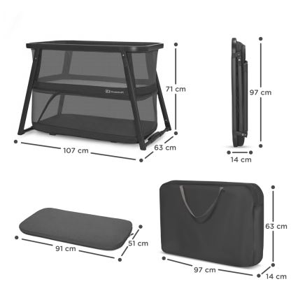 KINDERKRAFT - Berceau de voyage 4en1 SOFI PLUS gris foncé