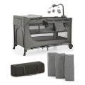 KINDERKRAFT - Berceau de voyage JOY 2 avec accessoires gris