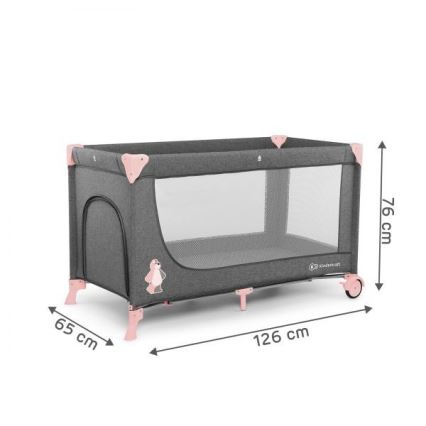 KINDERKRAFT - Berceau de voyage JOY gris-rose