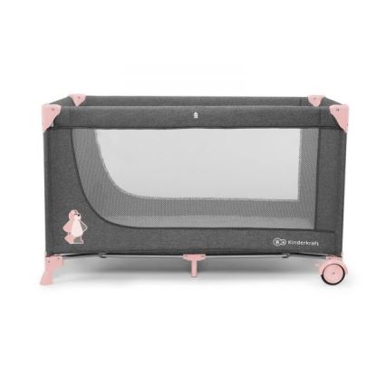 KINDERKRAFT - Berceau de voyage JOY gris-rose
