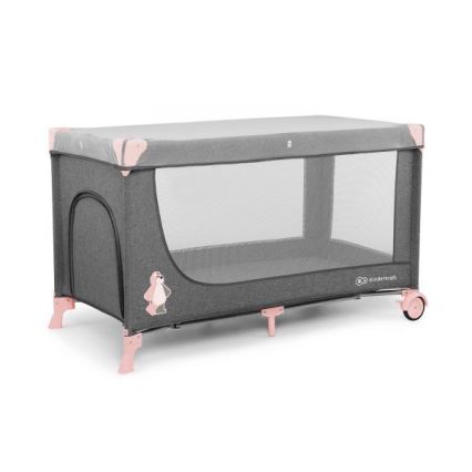 KINDERKRAFT - Berceau de voyage JOY gris-rose