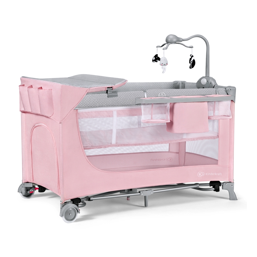 KINDERKRAFT - Berceau de voyage LEODY rose