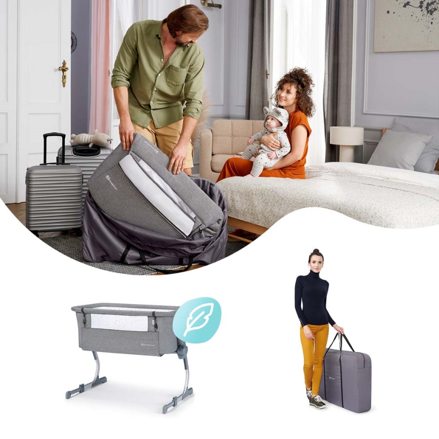 KINDERKRAFT - Berceau pour bébé UNO UP gris foncé