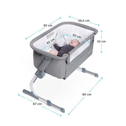 KINDERKRAFT - Berceau pour bébé UNO UP gris foncé