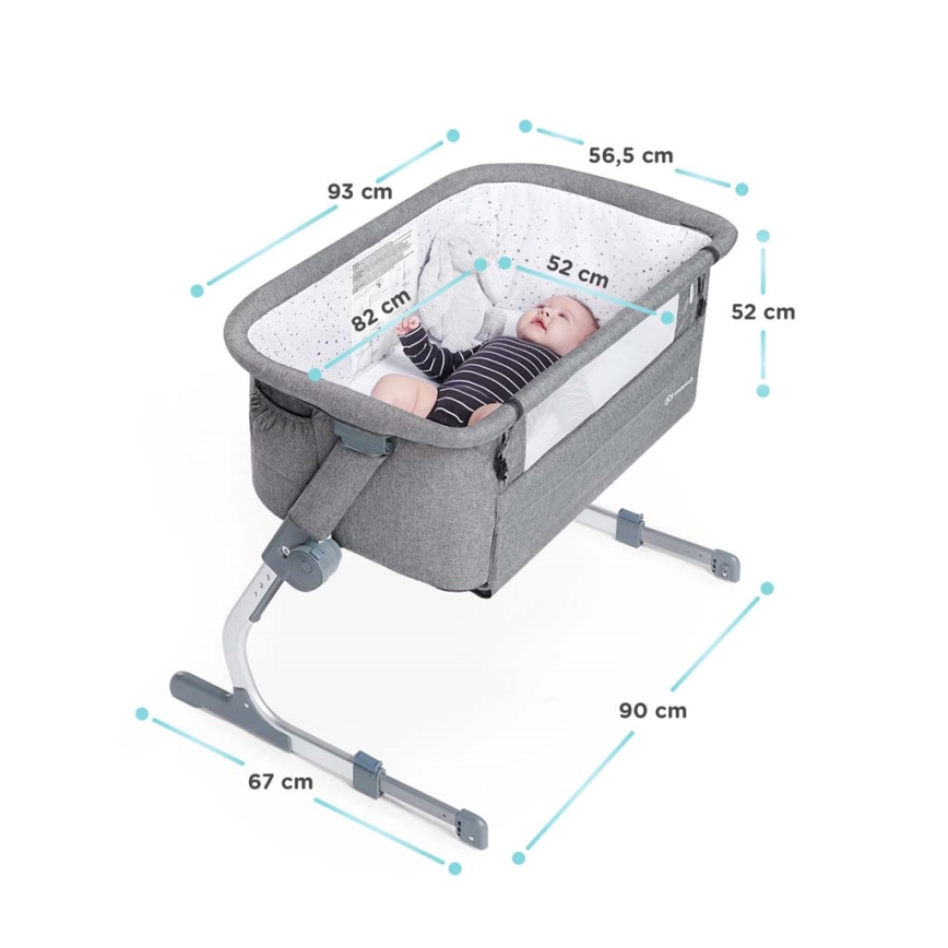 KINDERKRAFT - Berceau pour bébé UNO UP gris foncé