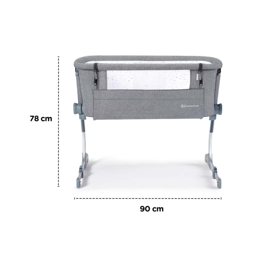 KINDERKRAFT - Berceau pour bébé UNO UP gris foncé